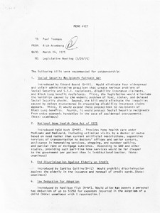 Legislative Meeting (3/20/1975) Memo #127