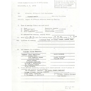 Report of official advisory committee meeting, August 29, 1975.