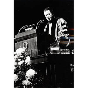 Attorney General Edward Brooke speaking at commencement, June 14, 1964