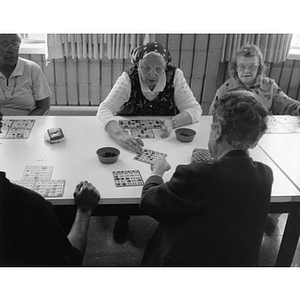 Older women playing bingo