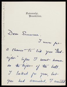 Letter from Amy Lowell to William Sumner Appleton, Jr.