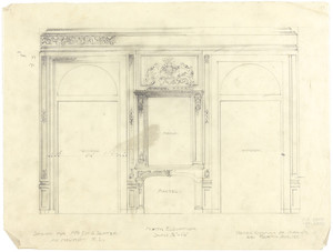 Salon elevation, north (fireplace), 3/4 inch scale, residence of E. H. G. Slater, "Hopedene", Newport, R.I., (1898) 1902-3.