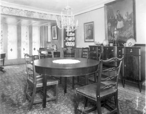 Interior view of Indian Hill, dining room, West Newbury, Mass., undated