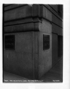 Northwest corner of Hotel Lenox, Boylston Street and alley