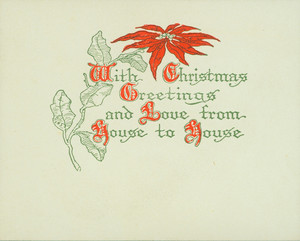 Christmas card, with a poinsettia flower, undated