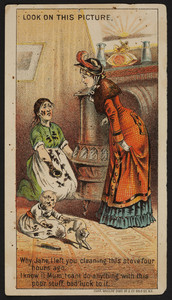 Trade card for The Rising Sun Stove Polish, Morse Bros., Canton, Mass., undated