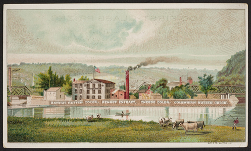 Trade card for Chr. Hansen's Laboratory, dairy products, Little Falls, New York, undated