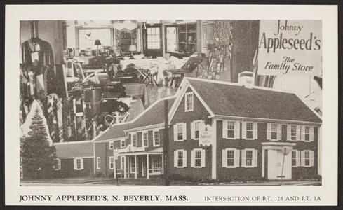 Postcard for Johnny Appleseed's, the Family Store, North Beverly, Mass., undated