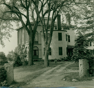 Exterior view of Castle Tucker and front yard, as seen from across the street on the north side, Wiscasset, Maine, undated