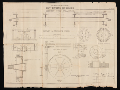 Plans, Washington Aqueduct Distributing Reservoir, Plate XIII, March 1871