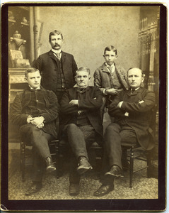 Group portrait of Marquis F. Dickinson, Sr., Marquis F. Dickinson, Jr., Walter M. Dickinson, Charles Dickinson, and Asa W. Dickinson (clockwise from center front)