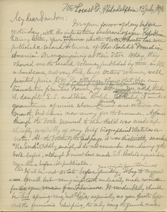 Letter from Benjamin Smith Lyman to Franklin B. Sanborn