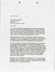 Letter from Mark H. McCormack to John W. McGrath