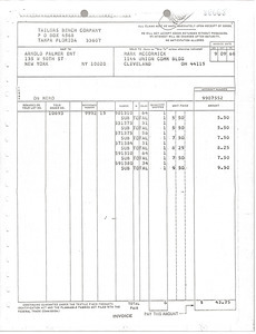 Tailor's Bench invoice