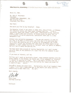 Letter from Mike Sloan to Mark H. McCormack