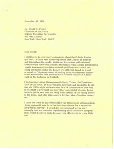 Letter from Mark H. McCormack to David R. Foster