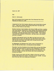 Memorandum from Mark H. McCormack to file