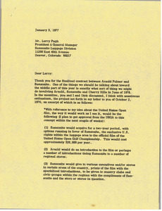 Letter from Mark H. McCormack to Larry Pugh