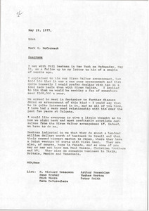 Memorandum from Mark H. McCormack to list