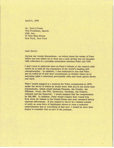 Letter from Mark H. McCormack to Barry Frank