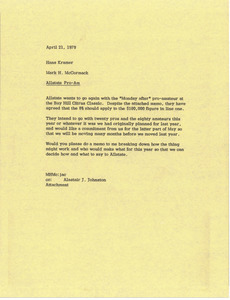 Memorandum from Mark H. McCormack to Hans Kramer