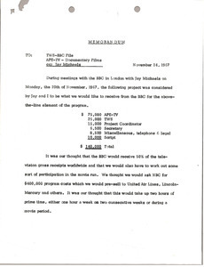 Memorandum from Mark H. McCormack to Jay Michaels