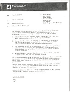 Memorandum from Mark H. McCormack to Arthur Rosenblum