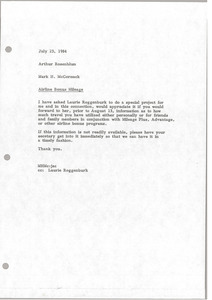 Memorandum from Mark H. McCormack to Arthur Rosenblum