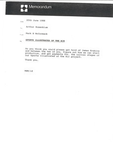 Memorandum from Mark H. McCormack to Arthur Rosenblum