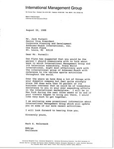 Letter from Mark H. McCormack to Jack Purnell