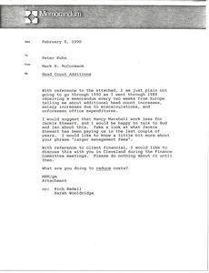 Memorandum from Mark H. McCormack to Peter Kuhn