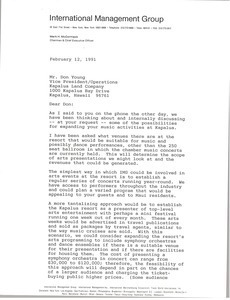 Letter from Mark H. McCormack to Don Young