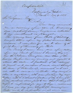 Letter from S. J. Bacon to Joseph Lyman
