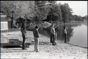 Commune members at lake side