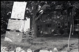 Commune house in Warwick, with signs reading "All ages, all races, all people welcome" and "no drugs, no alcohol allowed"