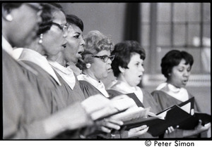 Close-up of choir at the Martin Luther King memorial service