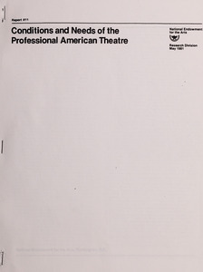 Conditions and needs of the professional American theatre