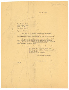 Letter from W. E. B. Du Bois to Blue Heron Press
