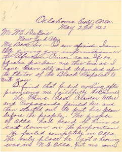 Letter from A. Baxter Whitby to W. E. B. Du Bois