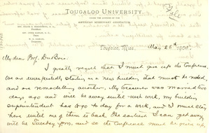 Letter from Frank G. Woodworth to W. E. B. Du Bois