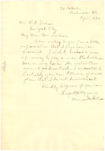 Letter from Minnie M. Williams to W. E. B. Du Bois