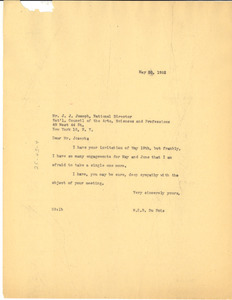 Letter from W. E. B. Du Bois to National Council of the Arts, Sciences and Professions