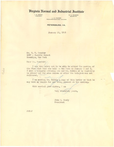 Copy of letter from John M. Gandy to H. H. Proctor