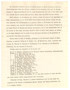 Circular letter from Fraternal Council of Negro Churches in America