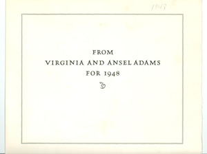 New year's card from Virginia and Ansel Adams to W. E. B. Du Bois