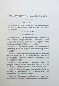 Young Men's Library Association: page from Constitution and by-laws, 1903