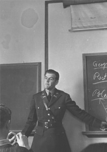 Anthony Nogelo lecturing in a classroom