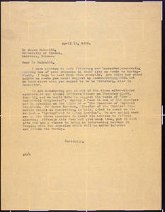 Letter to Naismith from Draper (April 29, 1935)