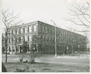 View of Locklin Hall across Alden Street