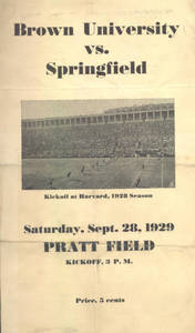 Springfield College vs. Brown University Brochure, 1929